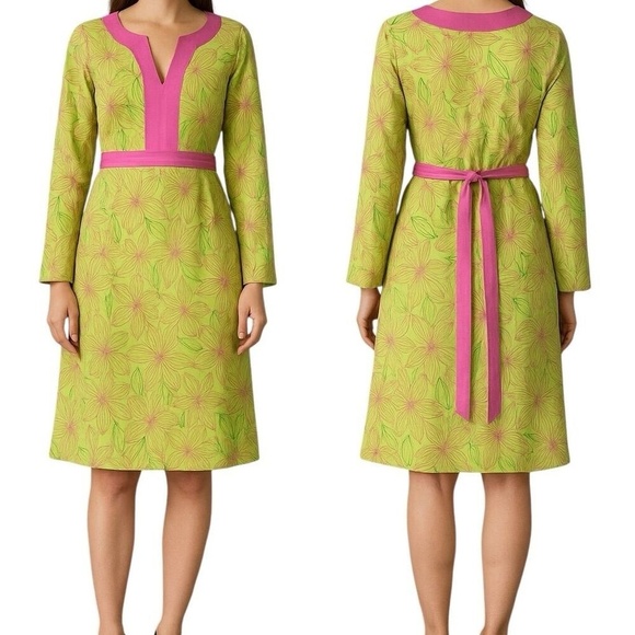 Lilly Pulitzer Vintage Island Floral Embroidery Papaya Tunic Dress, size S - Picture 13 of 13